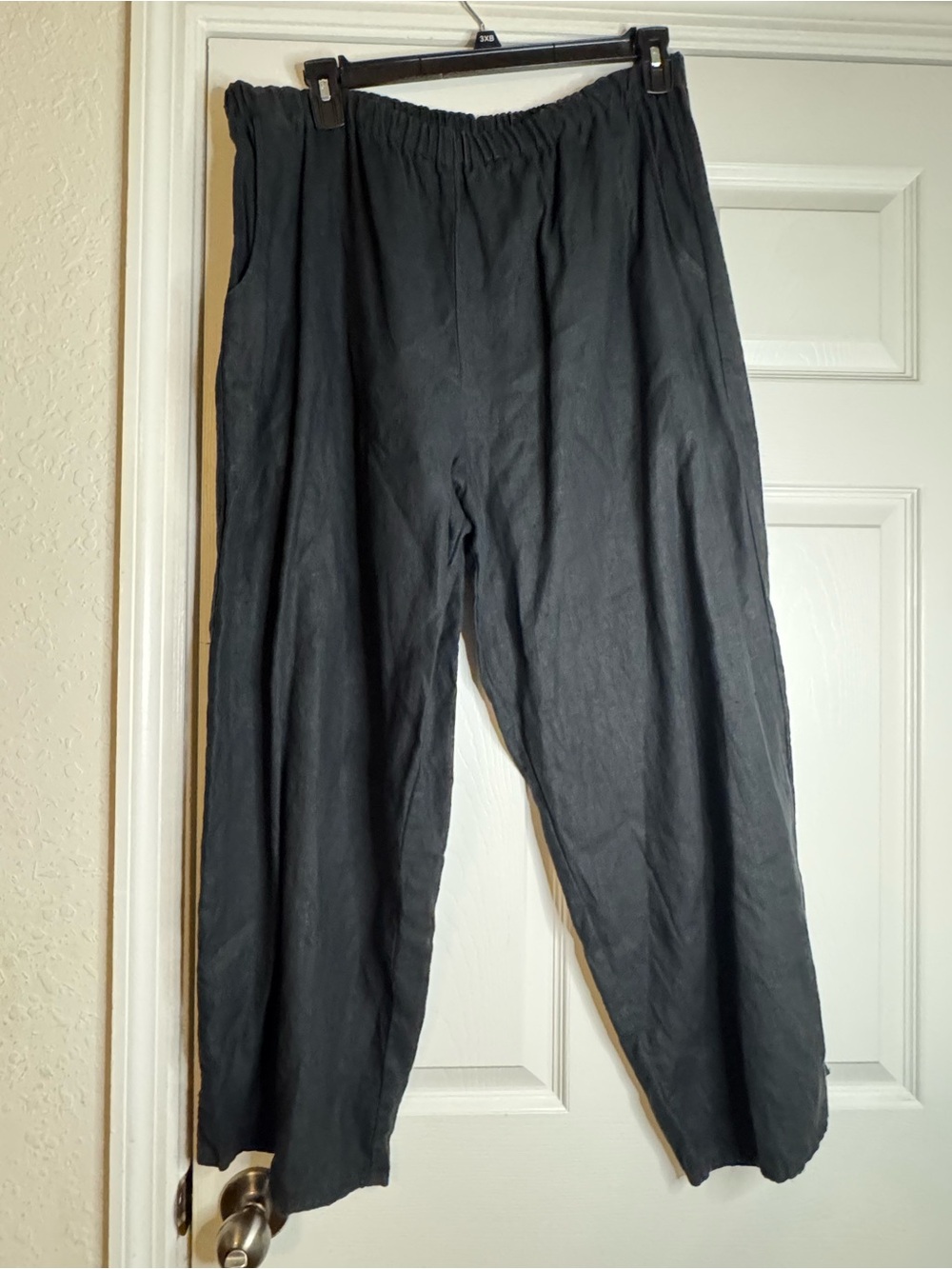 Flax Women's Black Wide-Leg Linen Pants